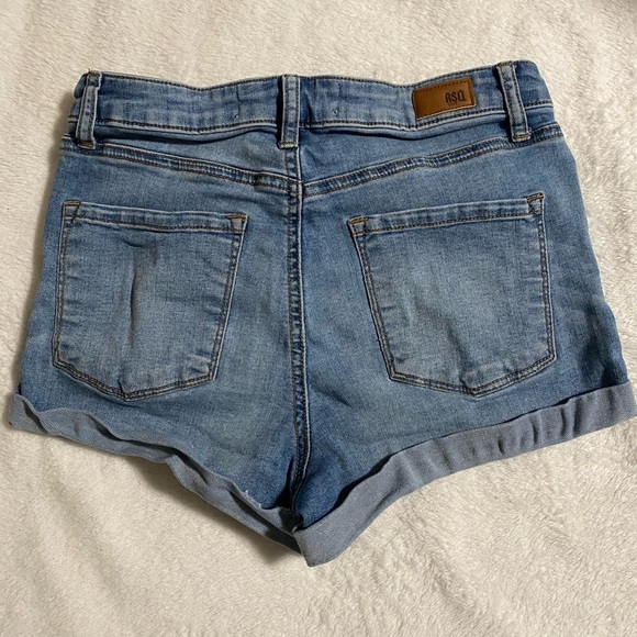 RSQ Denim Jean Shorts Women's Juniors Size 1/w25 Sunset High Rise - Picture 3 of 5